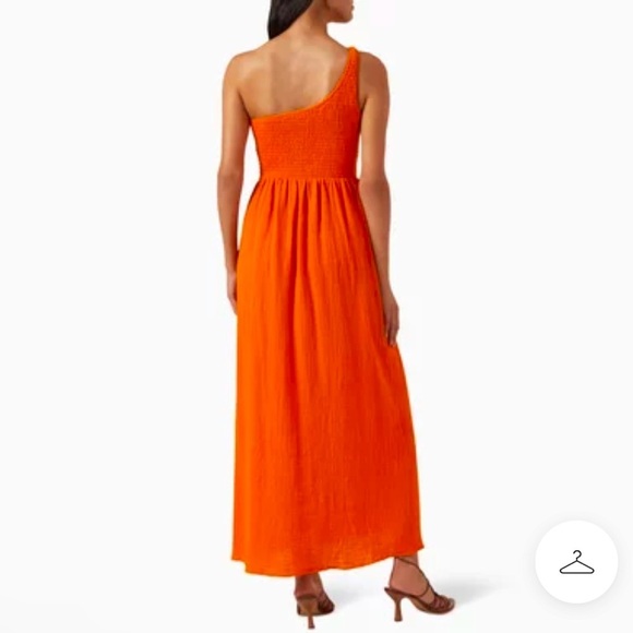 Electric & Rose Cleo One-Shoulder Maxi Dress Size S In Tangerine - Picture 5 of 13